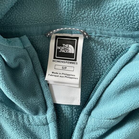 The North Face Women's Full Zip Fleece Jacket Lightweight Hooded Teal Size S - Picture 7 of 10